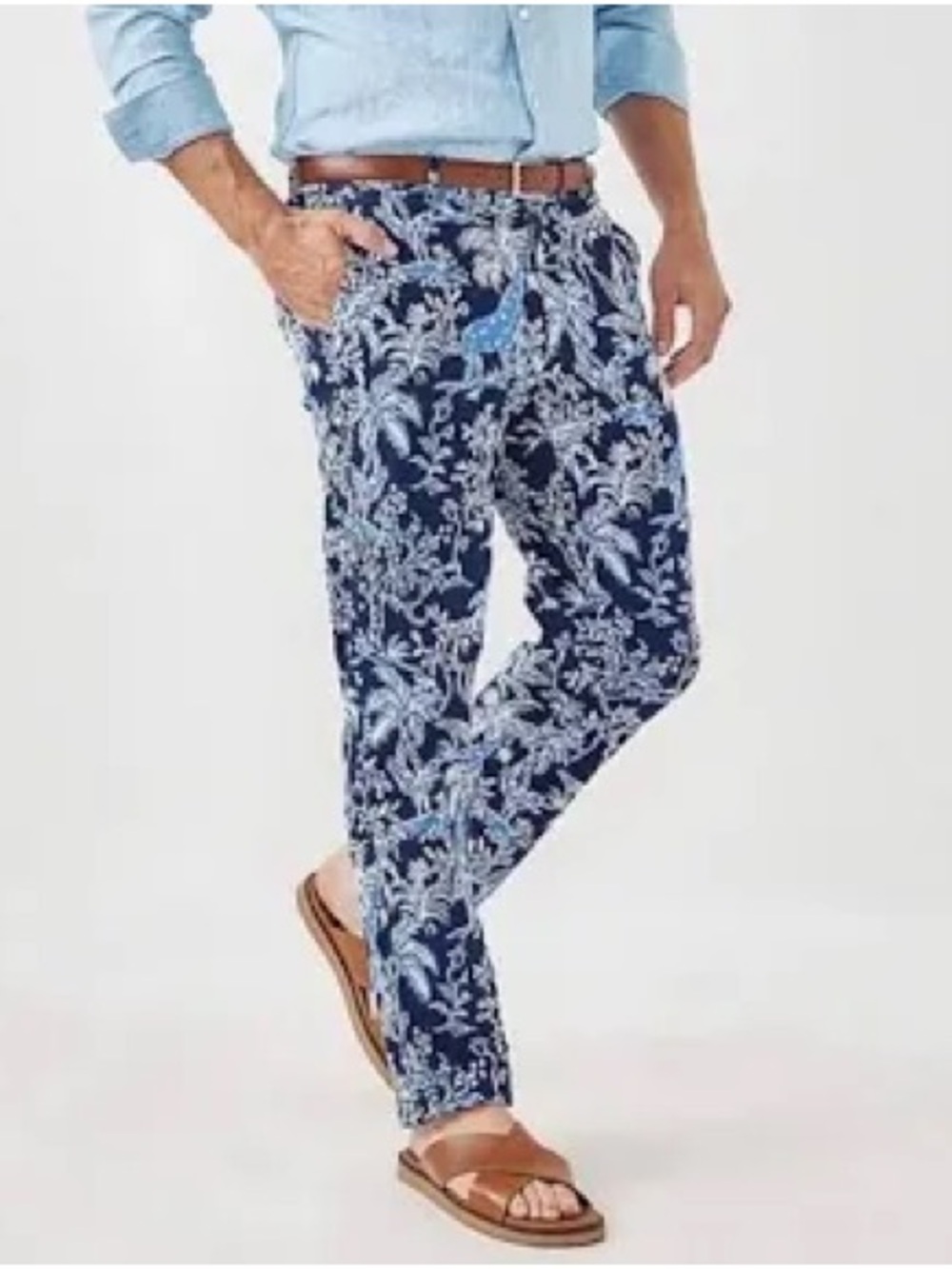 Lilly Pulitzer Men's Stuff Mizner Pants -Low tide navy tall tales